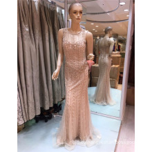 2017 último diseño de moda por encargo rebordeado vestido de noche de sirena de Bling para árabe
